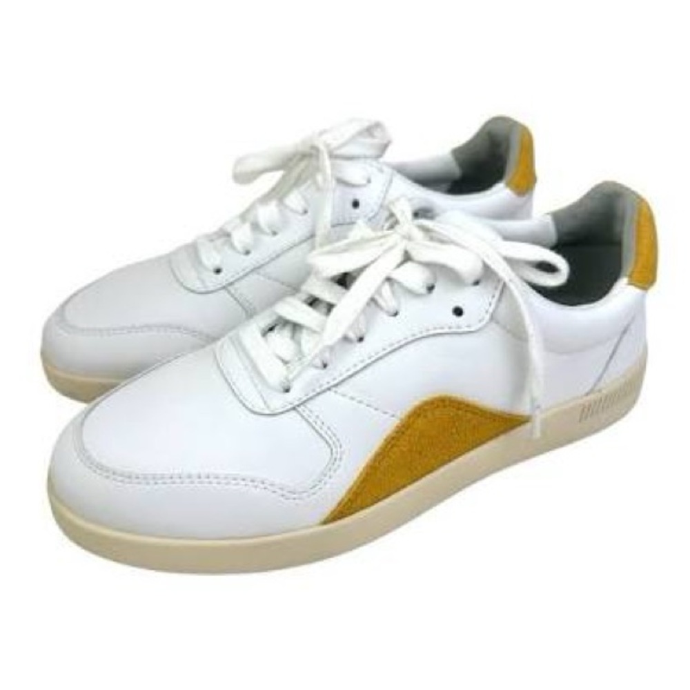 White and Tan Everlane Sneakers